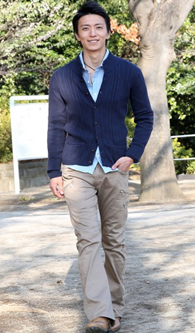 【3位】ニット イン シャツ ＋ チノパン